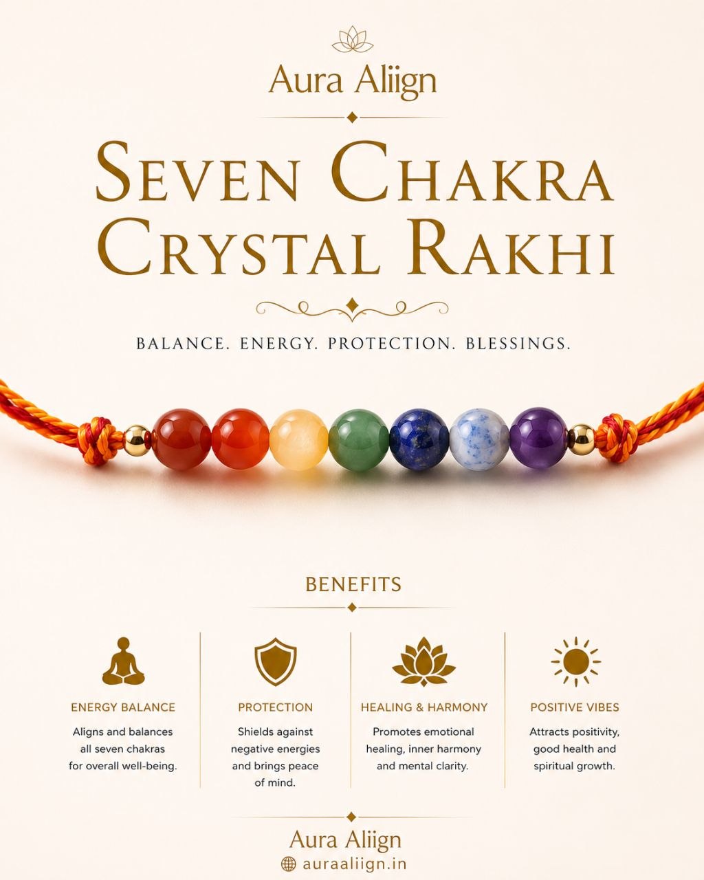 Seven Chakra Crystal Rakhi